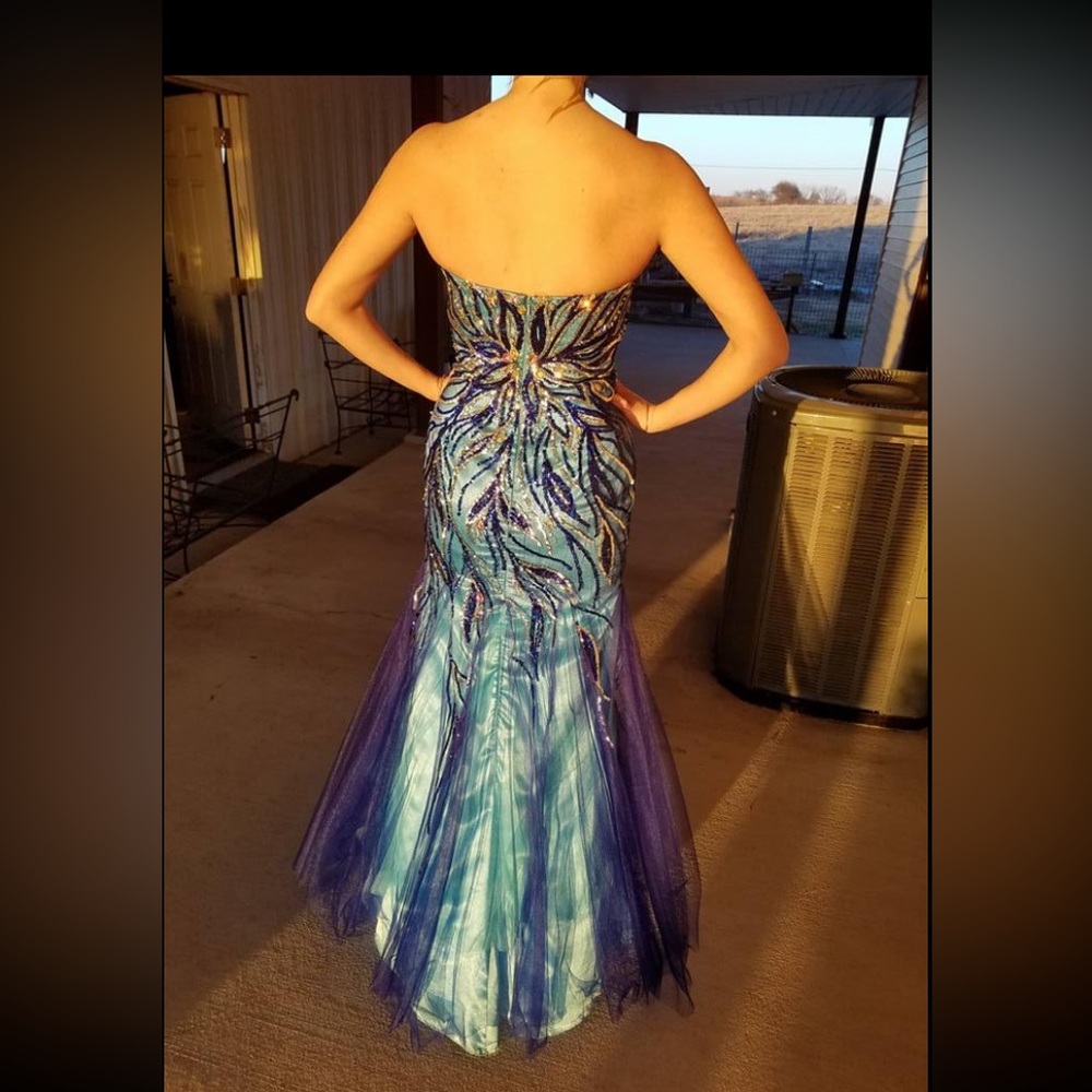 Blue Mermaid Prom Dress